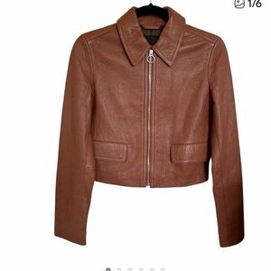 Madewell Tan Leather Moto Jacket